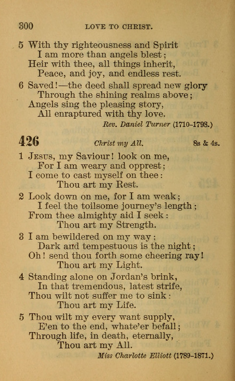 Hymns of the Ages: for Public and Social Worship, Approved and Recommended ... by the General Assembly of the Presbyterian Church in the U.S. (Second ed.) page 300