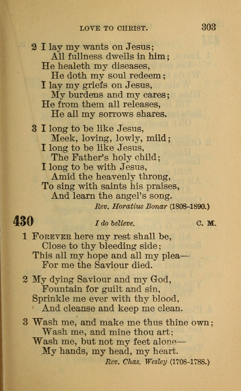 Hymns of the Ages: for Public and Social Worship, Approved and Recommended ... by the General Assembly of the Presbyterian Church in the U.S. (Second ed.) page 303