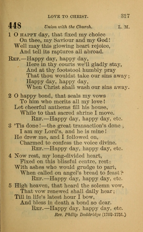 Hymns of the Ages: for Public and Social Worship, Approved and Recommended ... by the General Assembly of the Presbyterian Church in the U.S. (Second ed.) page 317