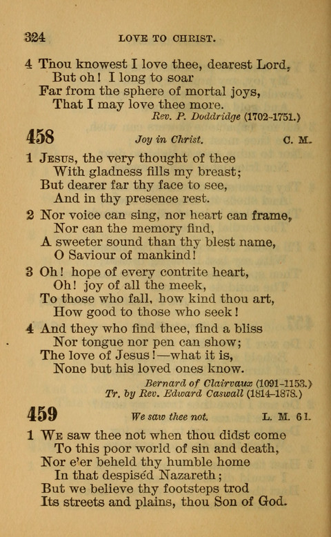 Hymns of the Ages: for Public and Social Worship, Approved and Recommended ... by the General Assembly of the Presbyterian Church in the U.S. (Second ed.) page 324