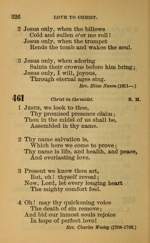 Hymns of the Ages: for Public and Social Worship, Approved and Recommended ... by the General Assembly of the Presbyterian Church in the U.S. (Second ed.) page 326