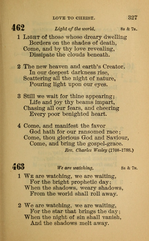 Hymns of the Ages: for Public and Social Worship, Approved and Recommended ... by the General Assembly of the Presbyterian Church in the U.S. (Second ed.) page 327