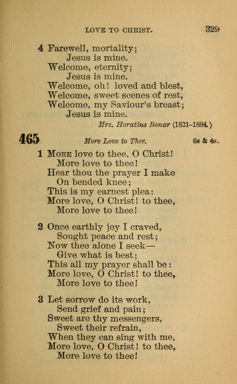 Hymns of the Ages: for Public and Social Worship, Approved and Recommended ... by the General Assembly of the Presbyterian Church in the U.S. (Second ed.) page 329