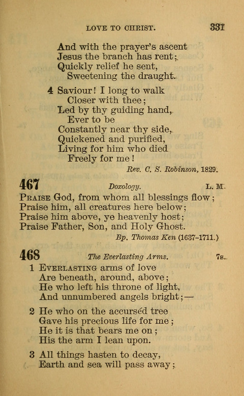 Hymns of the Ages: for Public and Social Worship, Approved and Recommended ... by the General Assembly of the Presbyterian Church in the U.S. (Second ed.) page 331