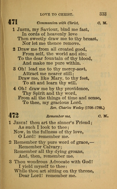 Hymns of the Ages: for Public and Social Worship, Approved and Recommended ... by the General Assembly of the Presbyterian Church in the U.S. (Second ed.) page 333