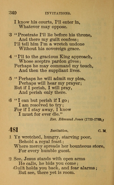 Hymns of the Ages: for Public and Social Worship, Approved and Recommended ... by the General Assembly of the Presbyterian Church in the U.S. (Second ed.) page 340