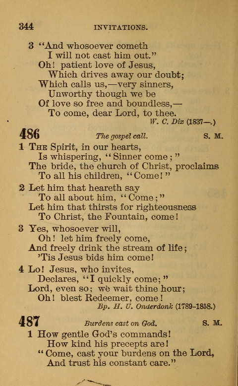 Hymns of the Ages: for Public and Social Worship, Approved and Recommended ... by the General Assembly of the Presbyterian Church in the U.S. (Second ed.) page 344