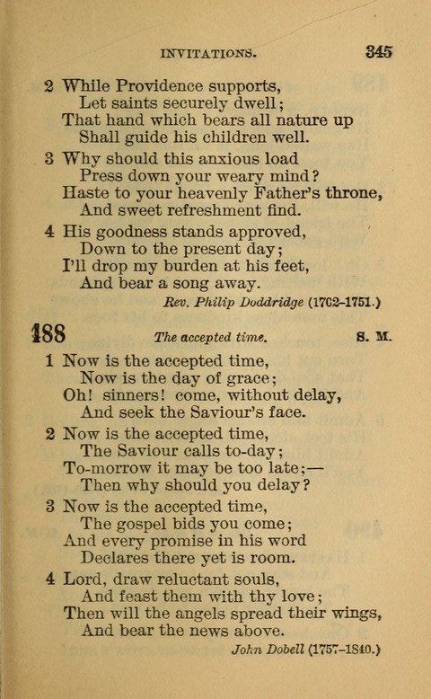 Hymns of the Ages: for Public and Social Worship, Approved and Recommended ... by the General Assembly of the Presbyterian Church in the U.S. (Second ed.) page 345