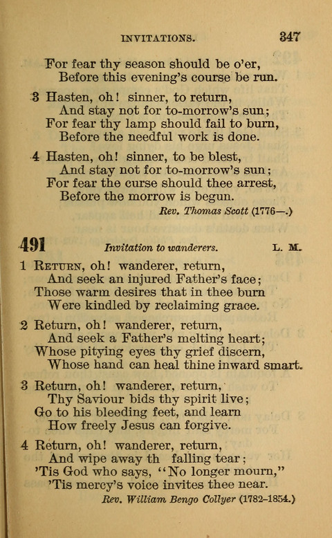 Hymns of the Ages: for Public and Social Worship, Approved and Recommended ... by the General Assembly of the Presbyterian Church in the U.S. (Second ed.) page 347