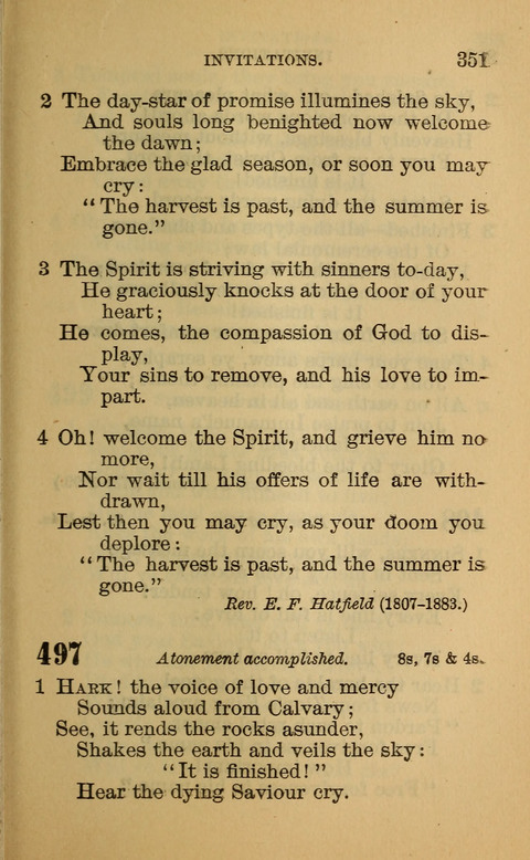 Hymns of the Ages: for Public and Social Worship, Approved and Recommended ... by the General Assembly of the Presbyterian Church in the U.S. (Second ed.) page 351