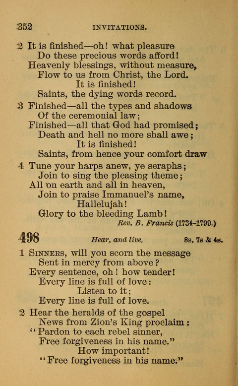 Hymns of the Ages: for Public and Social Worship, Approved and Recommended ... by the General Assembly of the Presbyterian Church in the U.S. (Second ed.) page 352