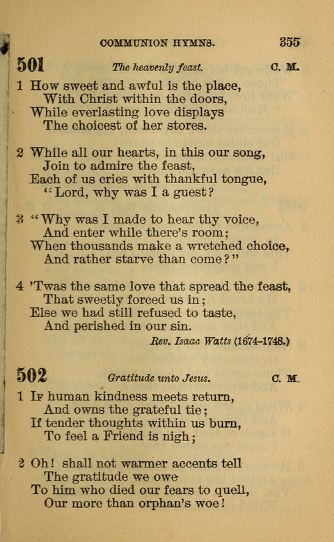 Hymns of the Ages: for Public and Social Worship, Approved and Recommended ... by the General Assembly of the Presbyterian Church in the U.S. (Second ed.) page 355