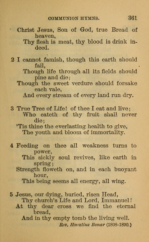 Hymns of the Ages: for Public and Social Worship, Approved and Recommended ... by the General Assembly of the Presbyterian Church in the U.S. (Second ed.) page 361