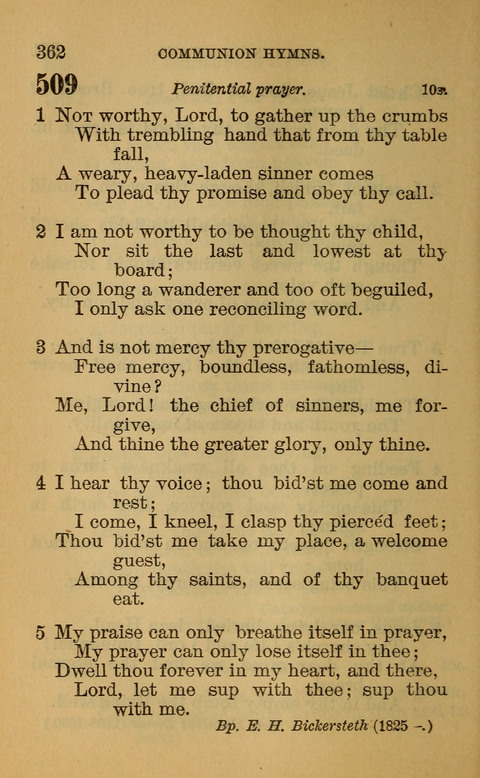 Hymns of the Ages: for Public and Social Worship, Approved and Recommended ... by the General Assembly of the Presbyterian Church in the U.S. (Second ed.) page 362