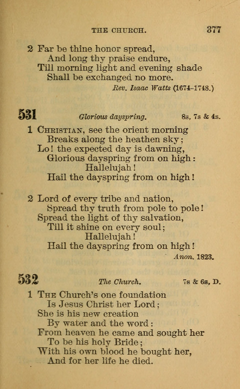 Hymns of the Ages: for Public and Social Worship, Approved and Recommended ... by the General Assembly of the Presbyterian Church in the U.S. (Second ed.) page 377