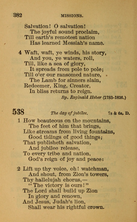 Hymns of the Ages: for Public and Social Worship, Approved and Recommended ... by the General Assembly of the Presbyterian Church in the U.S. (Second ed.) page 382