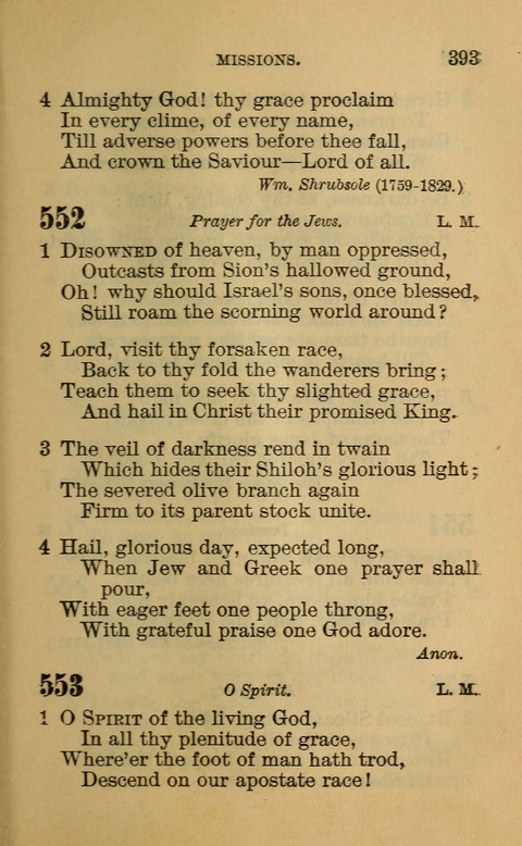 Hymns of the Ages: for Public and Social Worship, Approved and Recommended ... by the General Assembly of the Presbyterian Church in the U.S. (Second ed.) page 393