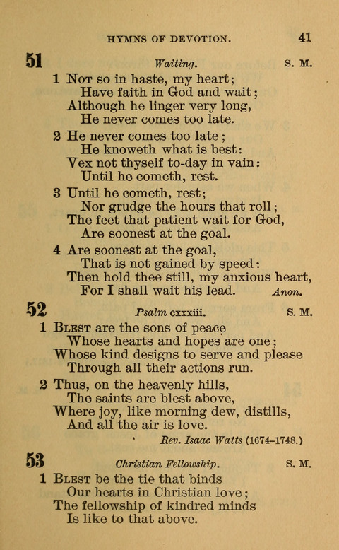 Hymns of the Ages: for Public and Social Worship, Approved and Recommended ... by the General Assembly of the Presbyterian Church in the U.S. (Second ed.) page 41