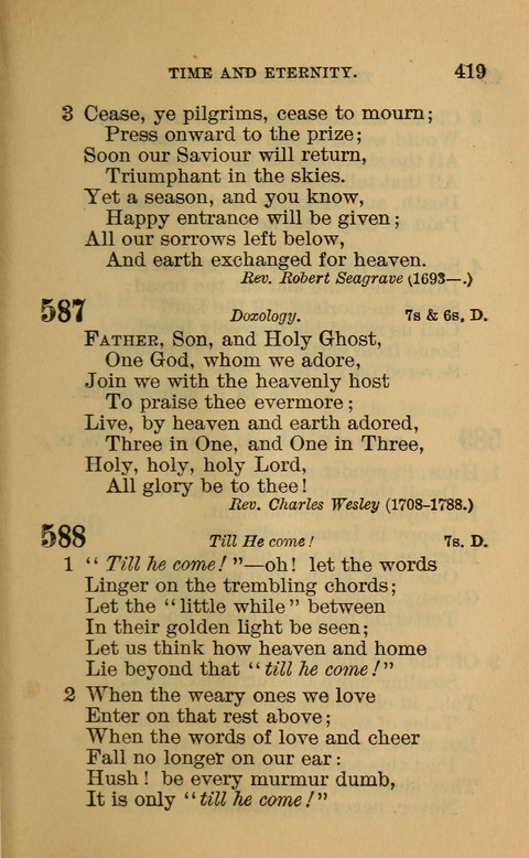 Hymns of the Ages: for Public and Social Worship, Approved and Recommended ... by the General Assembly of the Presbyterian Church in the U.S. (Second ed.) page 419