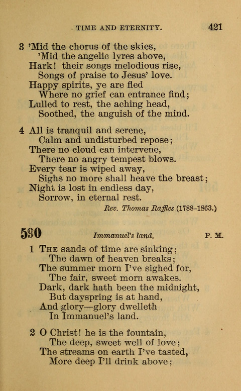 Hymns of the Ages: for Public and Social Worship, Approved and Recommended ... by the General Assembly of the Presbyterian Church in the U.S. (Second ed.) page 421