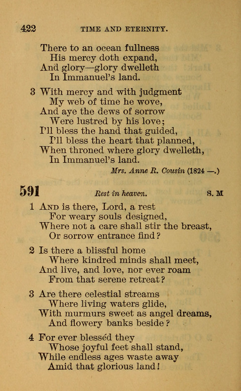 Hymns of the Ages: for Public and Social Worship, Approved and Recommended ... by the General Assembly of the Presbyterian Church in the U.S. (Second ed.) page 422