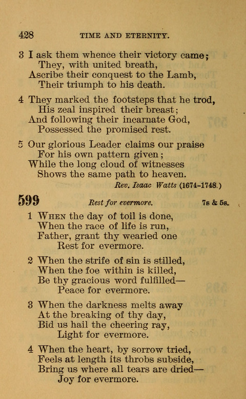 Hymns of the Ages: for Public and Social Worship, Approved and Recommended ... by the General Assembly of the Presbyterian Church in the U.S. (Second ed.) page 428