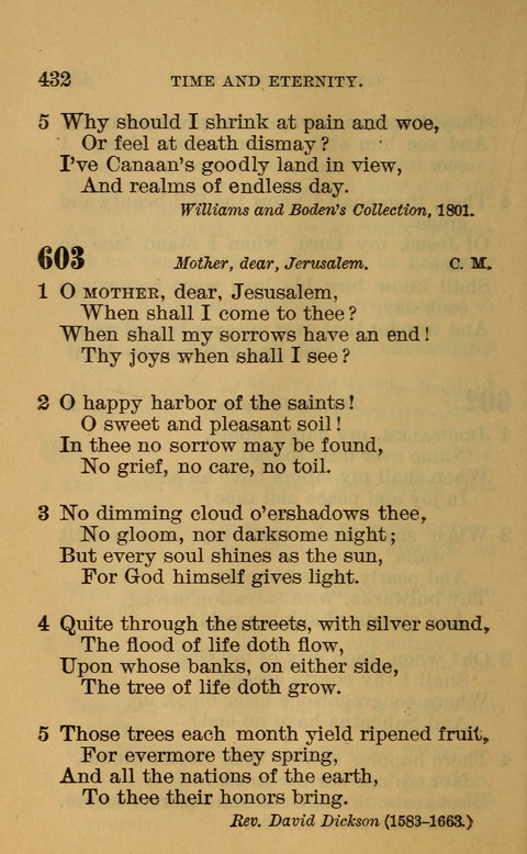 Hymns of the Ages: for Public and Social Worship, Approved and Recommended ... by the General Assembly of the Presbyterian Church in the U.S. (Second ed.) page 432