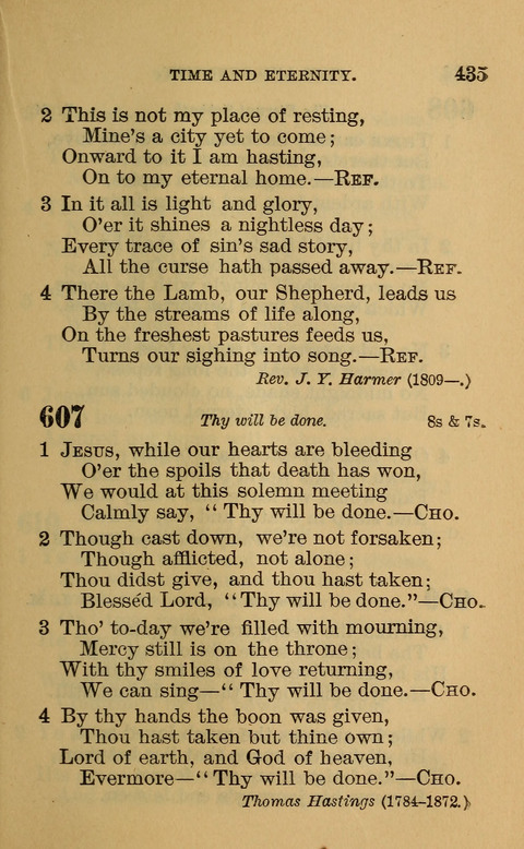 Hymns of the Ages: for Public and Social Worship, Approved and Recommended ... by the General Assembly of the Presbyterian Church in the U.S. (Second ed.) page 435