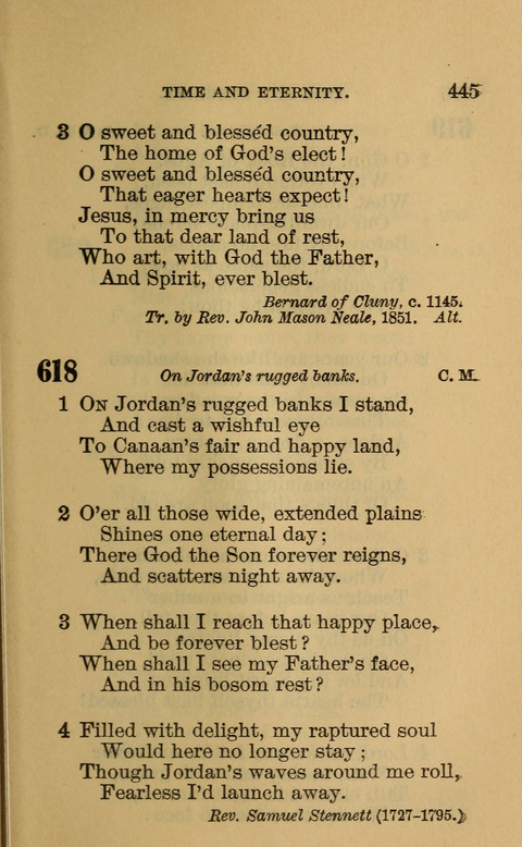 Hymns of the Ages: for Public and Social Worship, Approved and Recommended ... by the General Assembly of the Presbyterian Church in the U.S. (Second ed.) page 445