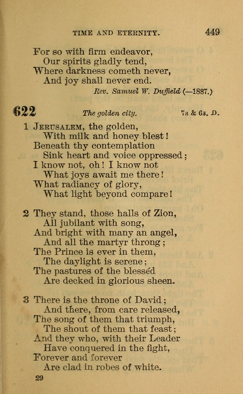 Hymns of the Ages: for Public and Social Worship, Approved and Recommended ... by the General Assembly of the Presbyterian Church in the U.S. (Second ed.) page 449