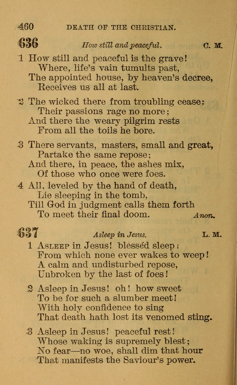 Hymns of the Ages: for Public and Social Worship, Approved and Recommended ... by the General Assembly of the Presbyterian Church in the U.S. (Second ed.) page 460