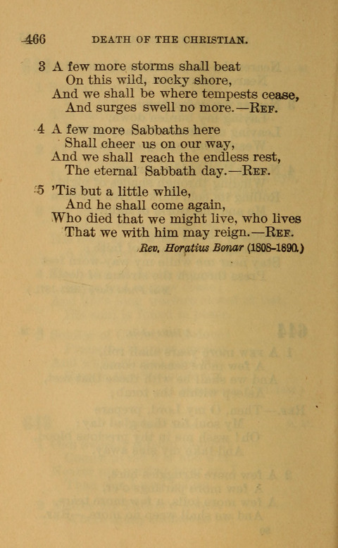 Hymns of the Ages: for Public and Social Worship, Approved and Recommended ... by the General Assembly of the Presbyterian Church in the U.S. (Second ed.) page 466