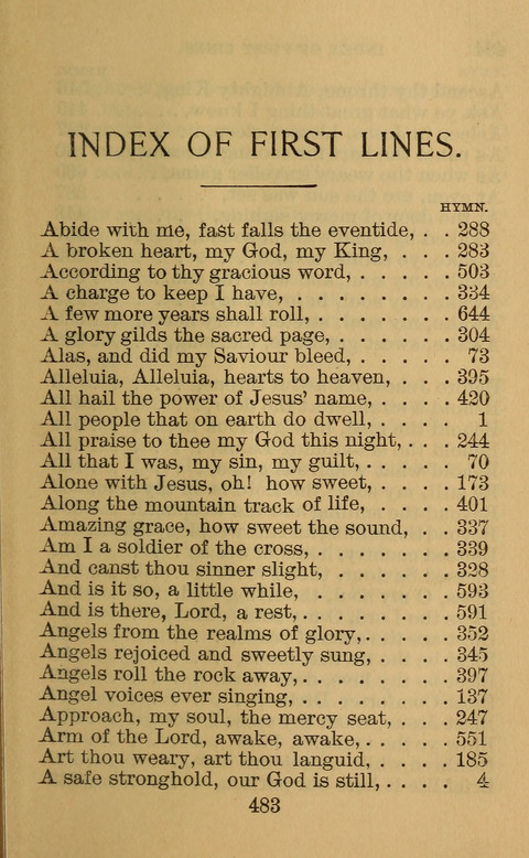 Hymns of the Ages: for Public and Social Worship, Approved and Recommended ... by the General Assembly of the Presbyterian Church in the U.S. (Second ed.) page 483