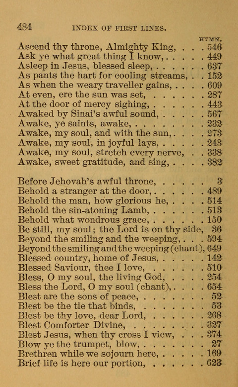 Hymns of the Ages: for Public and Social Worship, Approved and Recommended ... by the General Assembly of the Presbyterian Church in the U.S. (Second ed.) page 484