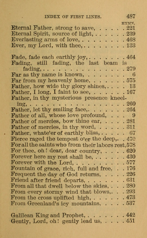 Hymns of the Ages: for Public and Social Worship, Approved and Recommended ... by the General Assembly of the Presbyterian Church in the U.S. (Second ed.) page 487