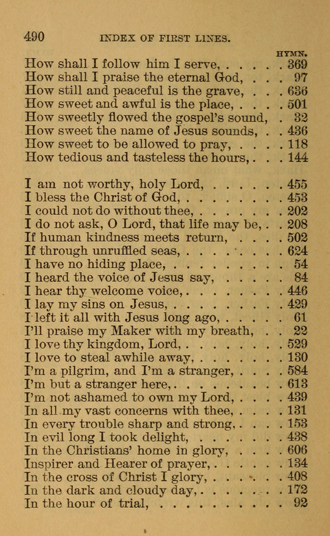 Hymns of the Ages: for Public and Social Worship, Approved and Recommended ... by the General Assembly of the Presbyterian Church in the U.S. (Second ed.) page 490