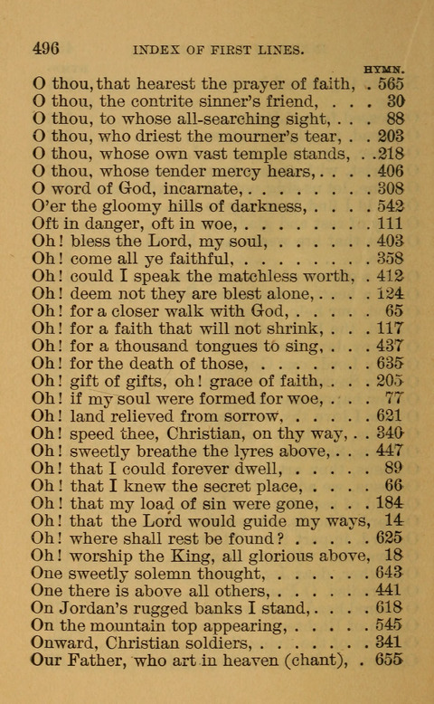 Hymns of the Ages: for Public and Social Worship, Approved and Recommended ... by the General Assembly of the Presbyterian Church in the U.S. (Second ed.) page 496