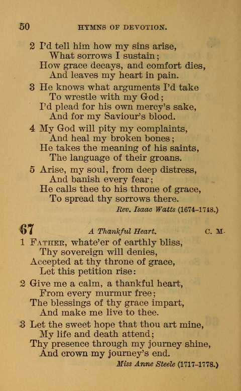 Hymns of the Ages: for Public and Social Worship, Approved and Recommended ... by the General Assembly of the Presbyterian Church in the U.S. (Second ed.) page 50