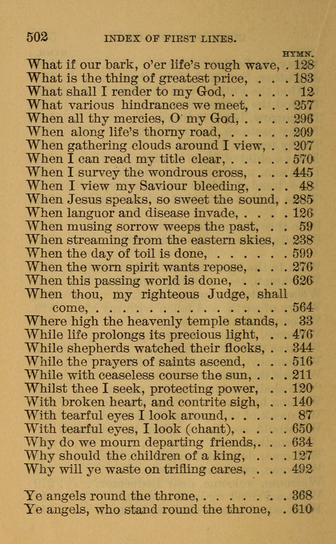 Hymns of the Ages: for Public and Social Worship, Approved and Recommended ... by the General Assembly of the Presbyterian Church in the U.S. (Second ed.) page 502