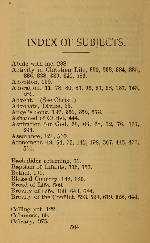 Hymns of the Ages: for Public and Social Worship, Approved and Recommended ... by the General Assembly of the Presbyterian Church in the U.S. (Second ed.) page 504