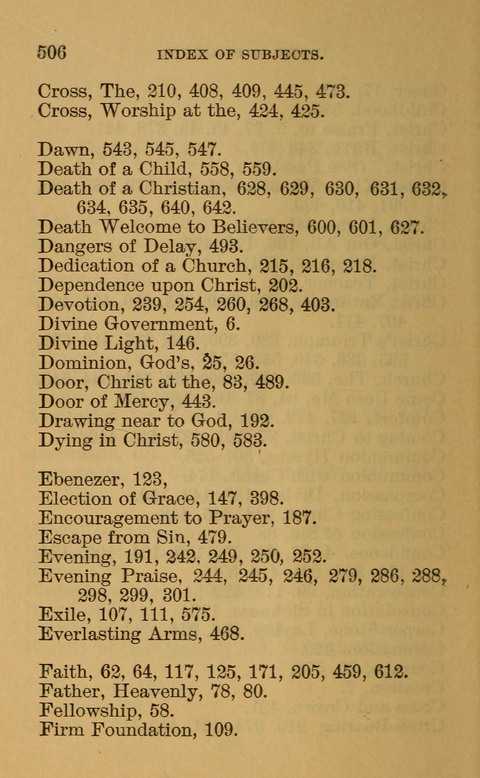 Hymns of the Ages: for Public and Social Worship, Approved and Recommended ... by the General Assembly of the Presbyterian Church in the U.S. (Second ed.) page 506