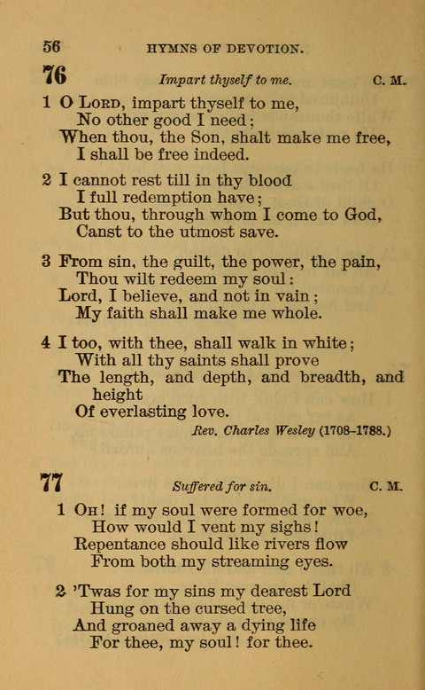 Hymns of the Ages: for Public and Social Worship, Approved and Recommended ... by the General Assembly of the Presbyterian Church in the U.S. (Second ed.) page 56