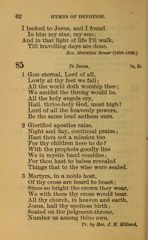 Hymns of the Ages: for Public and Social Worship, Approved and Recommended ... by the General Assembly of the Presbyterian Church in the U.S. (Second ed.) page 62