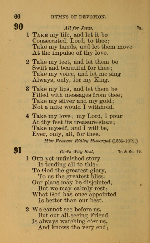 Hymns of the Ages: for Public and Social Worship, Approved and Recommended ... by the General Assembly of the Presbyterian Church in the U.S. (Second ed.) page 66