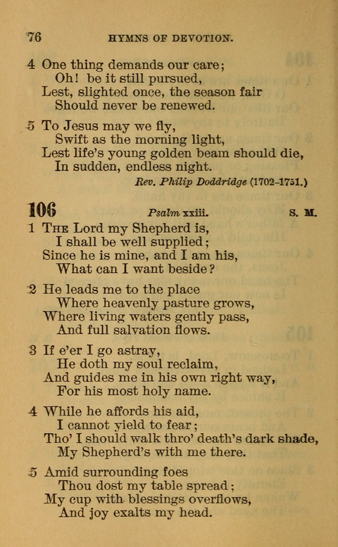 Hymns of the Ages: for Public and Social Worship, Approved and Recommended ... by the General Assembly of the Presbyterian Church in the U.S. (Second ed.) page 76