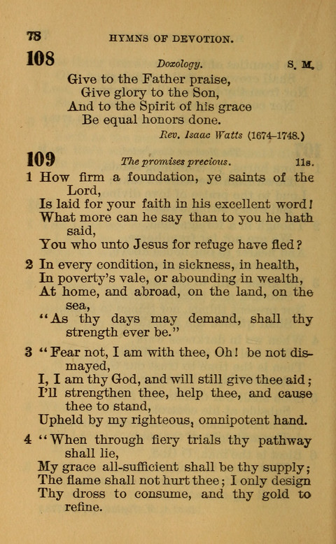 Hymns of the Ages: for Public and Social Worship, Approved and Recommended ... by the General Assembly of the Presbyterian Church in the U.S. (Second ed.) page 78