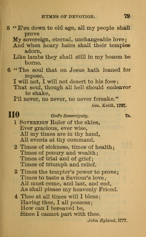 Hymns of the Ages: for Public and Social Worship, Approved and Recommended ... by the General Assembly of the Presbyterian Church in the U.S. (Second ed.) page 79