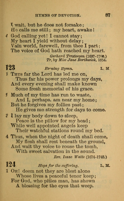 Hymns of the Ages: for Public and Social Worship, Approved and Recommended ... by the General Assembly of the Presbyterian Church in the U.S. (Second ed.) page 87