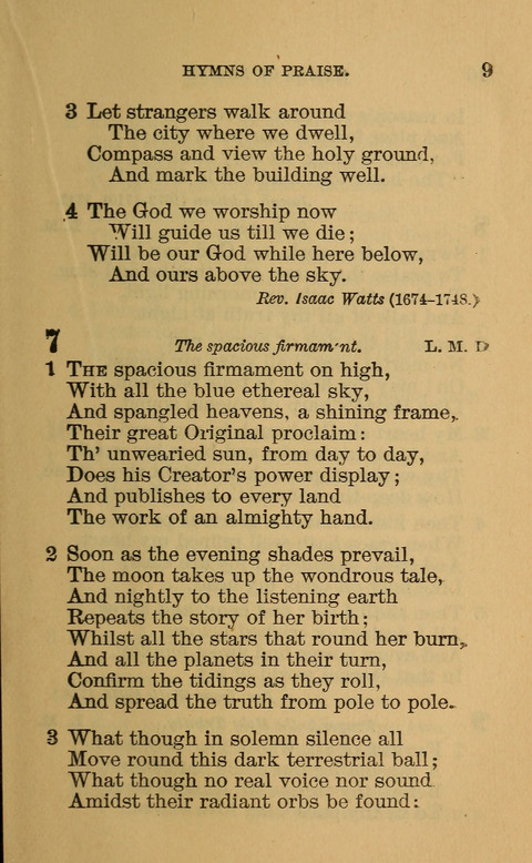 Hymns of the Ages: for Public and Social Worship, Approved and Recommended ... by the General Assembly of the Presbyterian Church in the U.S. (Second ed.) page 9