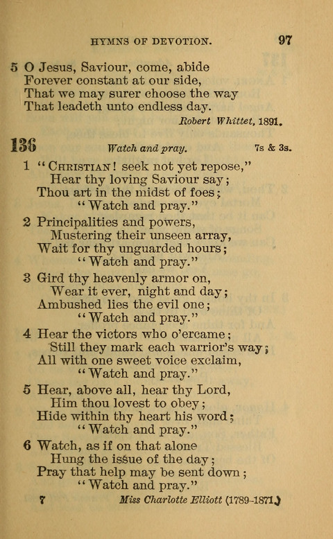 Hymns of the Ages: for Public and Social Worship, Approved and Recommended ... by the General Assembly of the Presbyterian Church in the U.S. (Second ed.) page 97